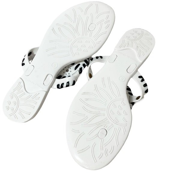 Jack Rogers Georgica Jelly Flip Flop Thong Sandals White & Black Women’s Size 5 - Picture 13 of 14